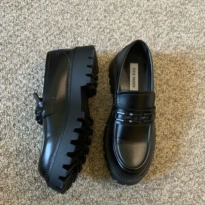 Women's Black Style Thick-Sole Loafers shoes size 9